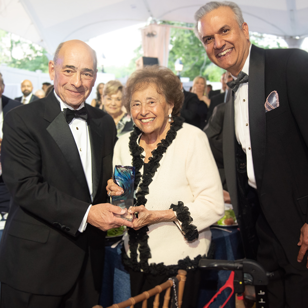 Former Congresswoman Nita Lowey with Michael D. Israel, President and Chief Executive Officer, WMCHealth (L) and Zubeen Shroff, Chairman, Board of Directors, Westchester County Health Care Corporation